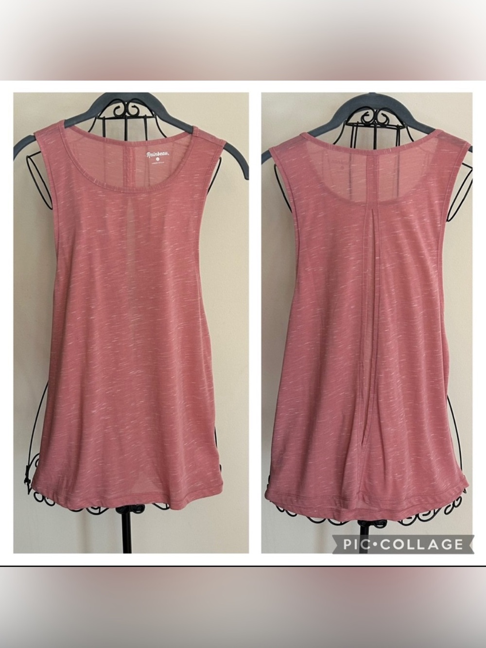 Rainbeau Pink Sleeveless Slit Back Tank Top